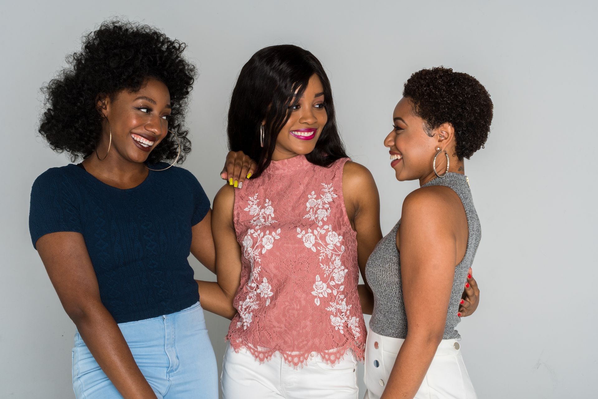 Group of young happy African American Women