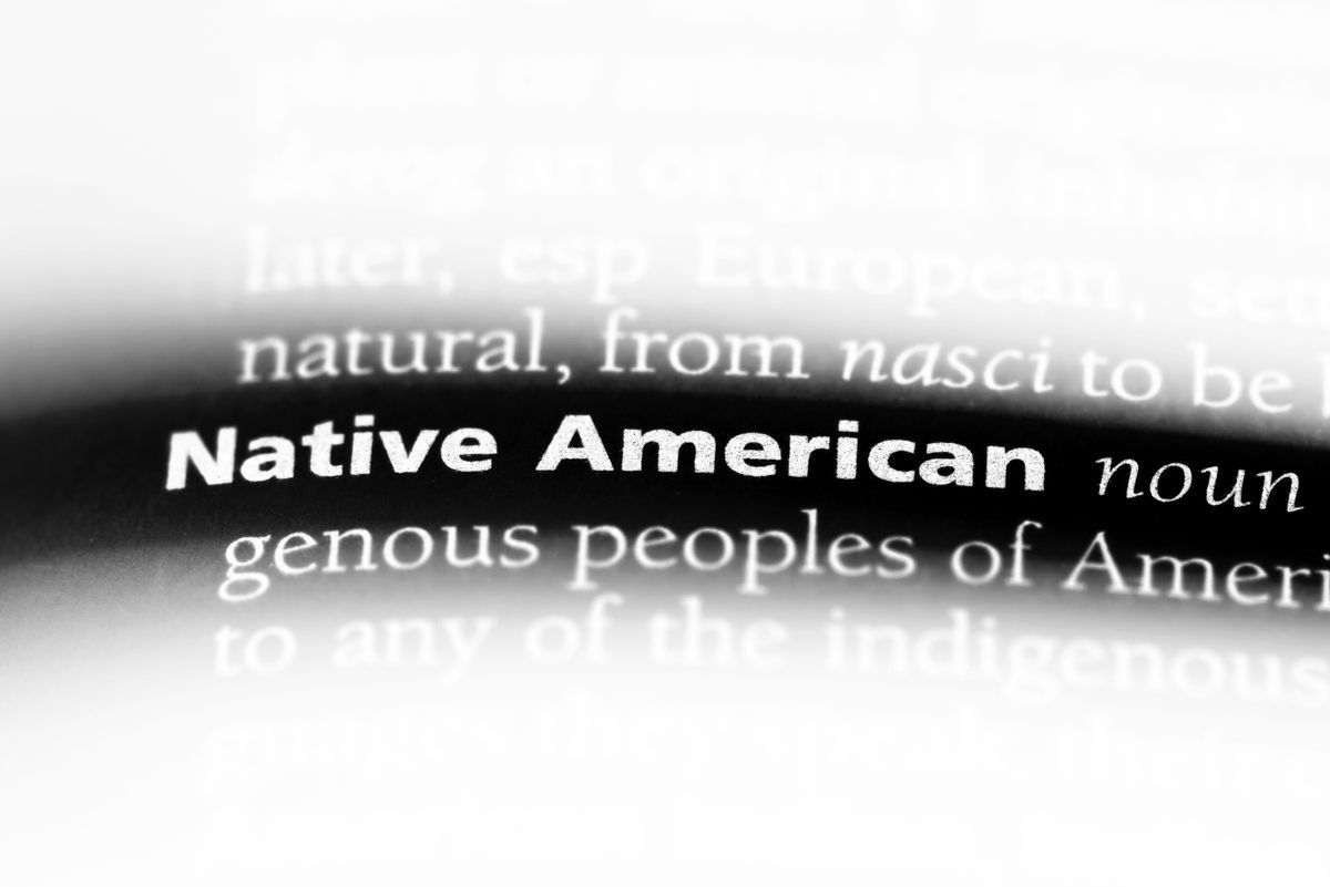 native american word in a dictionary. native american concept.